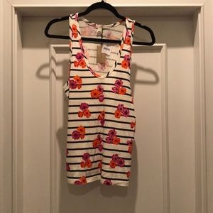 J.Crew flower stripe tank top